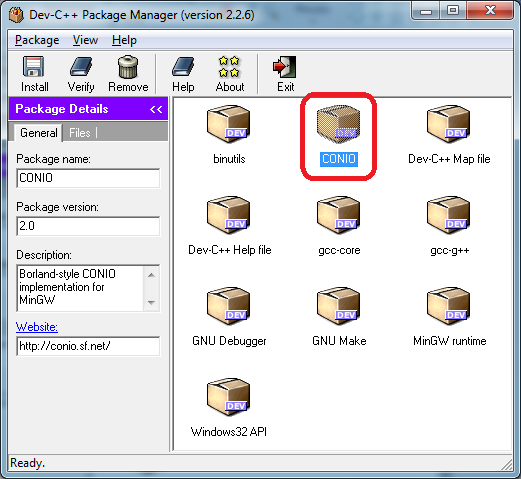 Conio2.h - Installation - Checking whether installation succeeded Conio2.h - Conio2.h Installation and Configuration