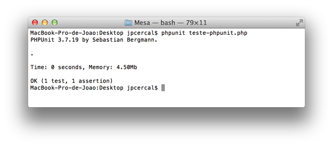 Instalando PHPUnit no OSX 10.8 Mountain Lion Instalando PHPUnit no OSX 10.8 Mountain Lion