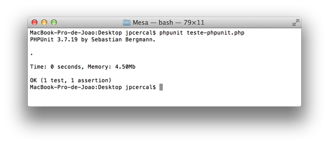 Instalando PHPUnit no OSX 10.8 Mountain Lion